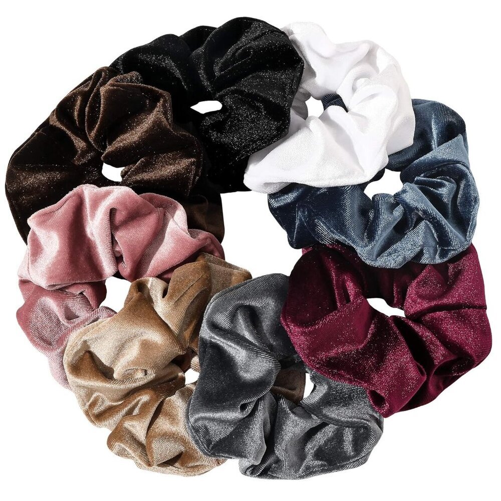 Velvet Scrunchies Hairbands Bulk Pack - Large Jumbo Giant Hair Ties for Thick Cu
